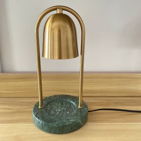 Bedroom Aromatherapy Melting Candle Lamp (Option: Golden green marble-US)