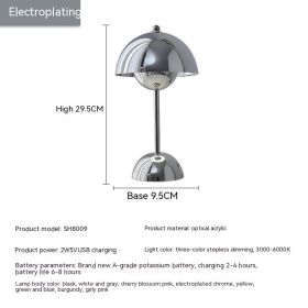 Rechargeable Bud Atmosphere Table Lamp Bedside Decorative Lamp (Option: Charging Three Colors 2W-Electrochromism Color)