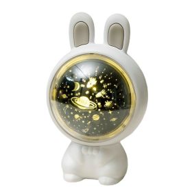 Creative Rabbit Star Light Projection Lamp Children (Option: USB-White)