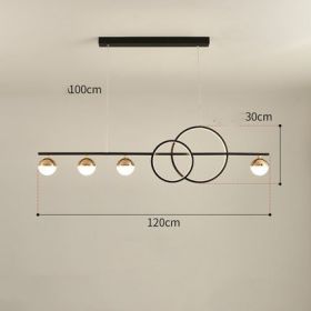 Rectangular Table Lamp Creative New Dining Room Bar Simple Modern Chandelier (Option: Black 120CM-Stepless dimming)