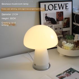 Home Fashion French Mushroom Table Lamp (Option: White-Three Color Dimming-220V US)