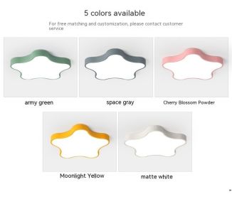 Five-pointed Star Ceiling Lamp Children's Room (Option: 50cm Green 30W-Electrodeless Dimming)