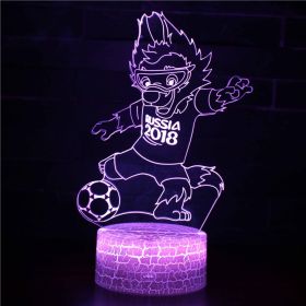 Led Small Night Lamp Football Player Colorful Touch Ambience Light (Option: White Base Colorful Touch-ZB 425)