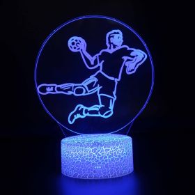 Led Small Night Lamp Football Player Colorful Touch Ambience Light (Option: Black Base Colorful Touch-ZB 763)