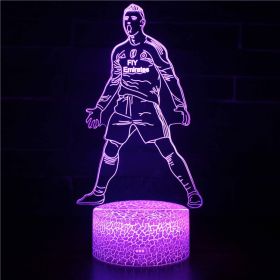 Led Small Night Lamp Football Player Colorful Touch Ambience Light (Option: White Base Touch 16 Colors-ZB 417)
