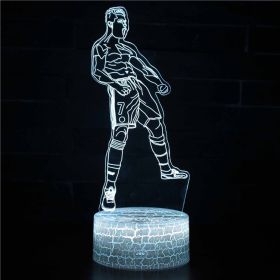 Led Small Night Lamp Football Player Colorful Touch Ambience Light (Option: Black Base Touch Timing-ZB 426)