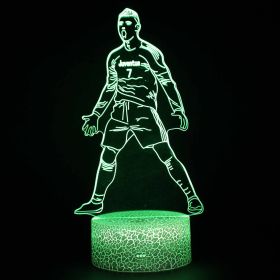 Led Small Night Lamp Football Player Colorful Touch Ambience Light (Option: White Base Touch 16 Colors-ZB 1442)